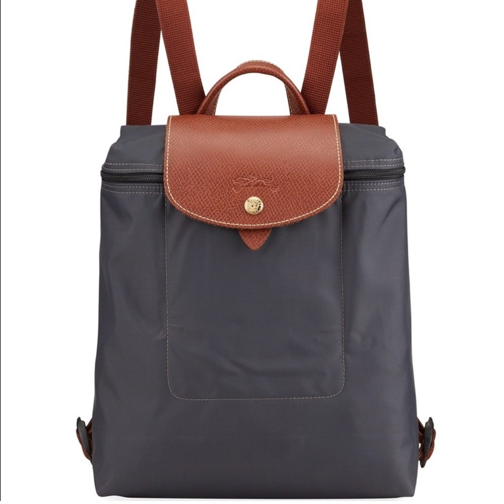 Longchamp Nylon Backpack in Gunmetal - Like new; sold out color